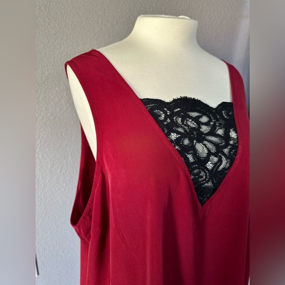 BB Dakota Maroon Casual Sleeveless Slip Dress Plus Size Lace Front/Back 1X NWT - Picture 10 of 13